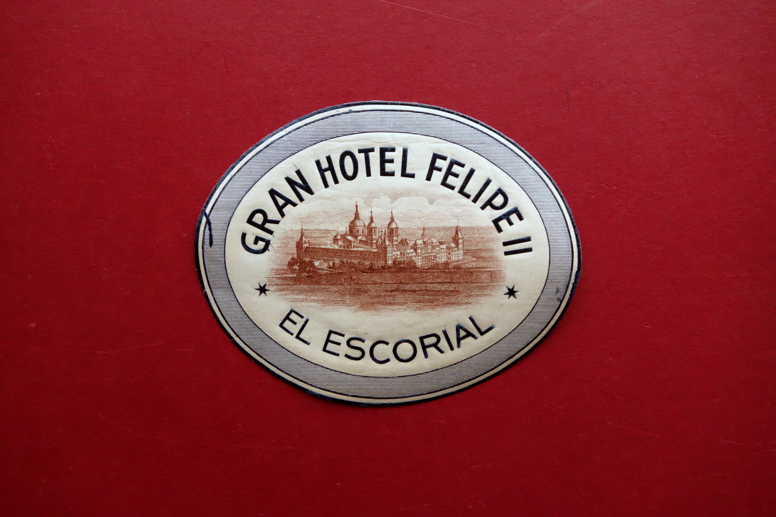ETICHETTA ALBERGO GRAND HOTEL FELIPE II LABEL LUGGAGE VALIGIA