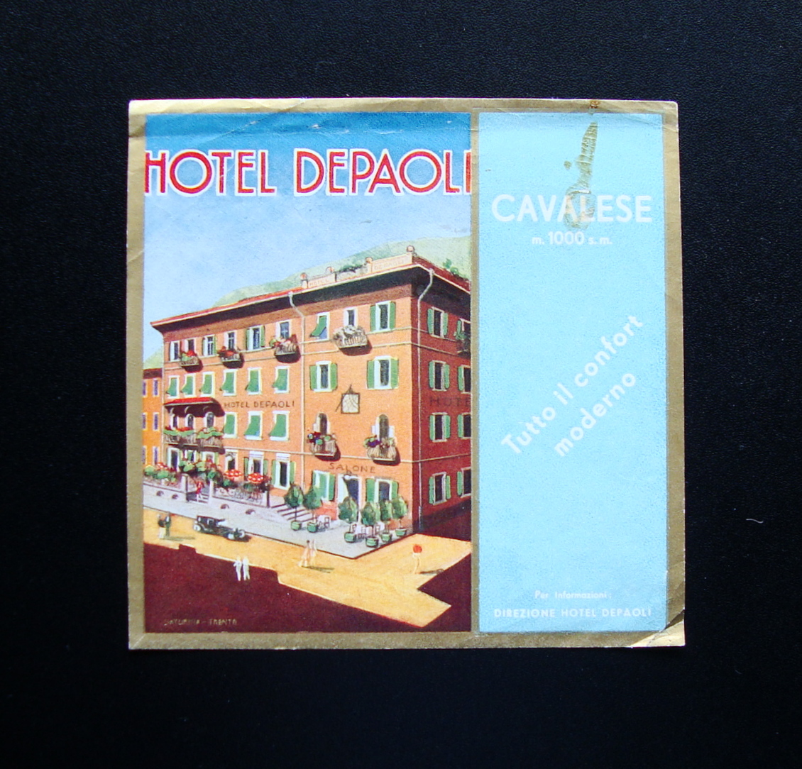 Etichetta Hotel de Paoli Cavalese val di Fiemme Montagna Label …