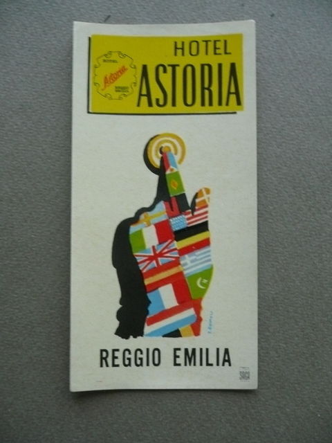 Etichetta Valigia Pubblicit‡ Hotel Astoria Reggio Emilia Grafica Romoli