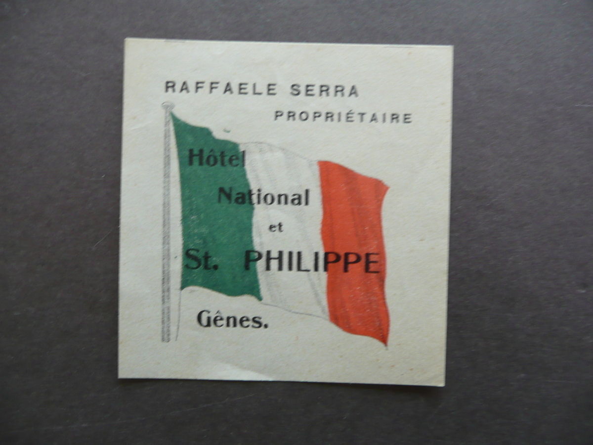 Etichetta Valigia Travel Label Suitcase Hotel National Genes Genova Anni …