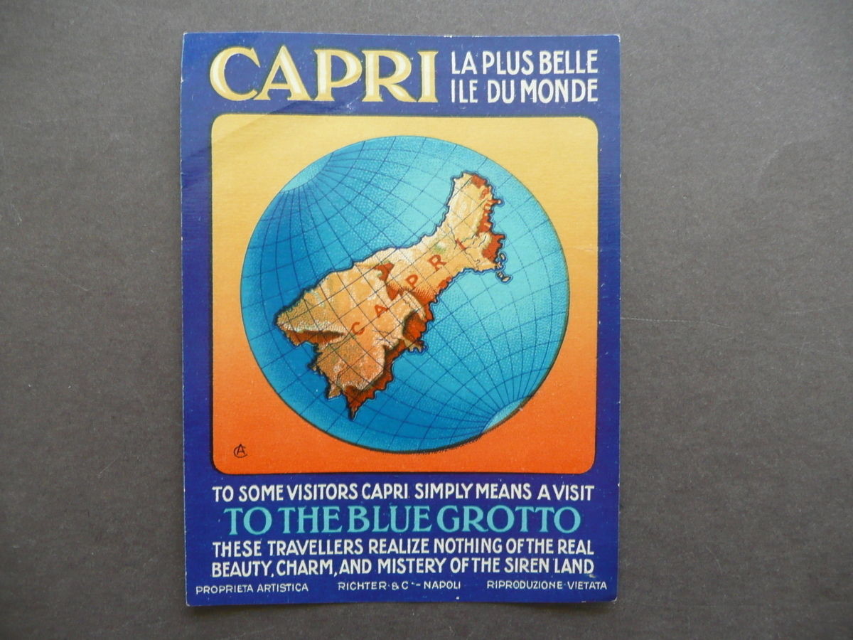 Etichetta Valigia Travel Label Suitcase The Blue Grotto Capri Anni …