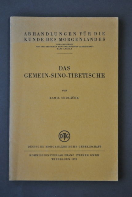 Etnologia Linguistica Gemein Sino Tibetische Sedlacek Steiner Wiesbaden 1970