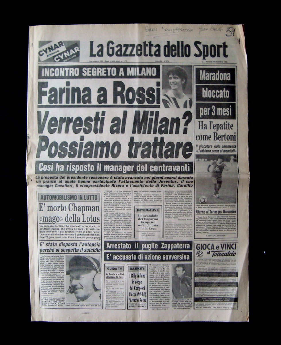 Farina Rossi La Gazzetta dello Sport n 275 17 Dicembre …