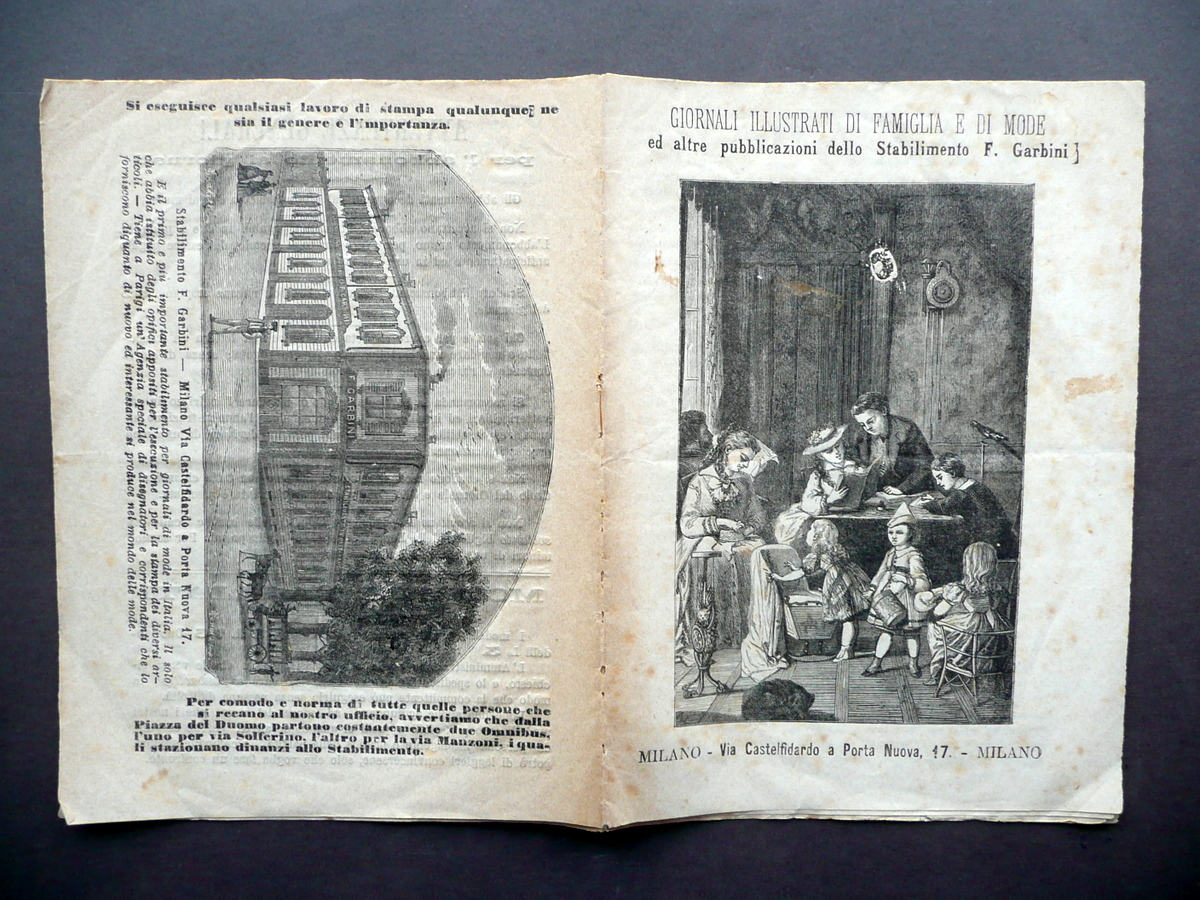 Fascicolo Pubblicitario Giornali Illustrati di Famiglia e Mode Garbini Milano