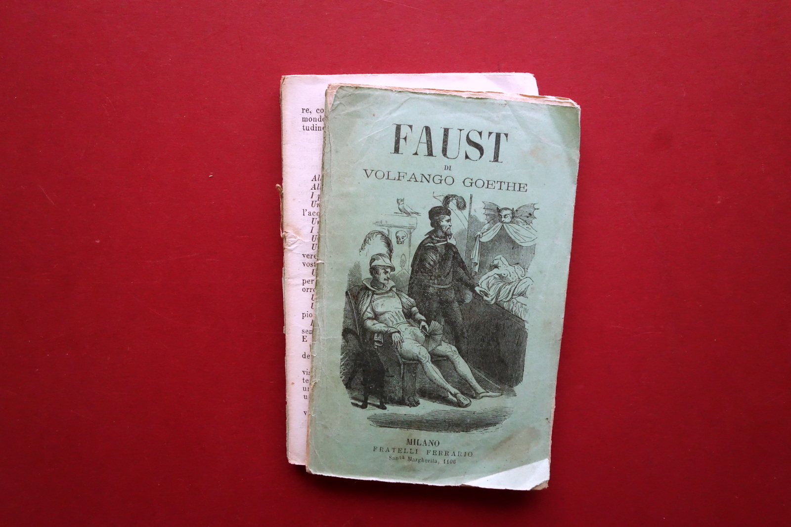 Faust Wolfgang Goethe Ferrario Milano 1870ca. Edizione Popolare