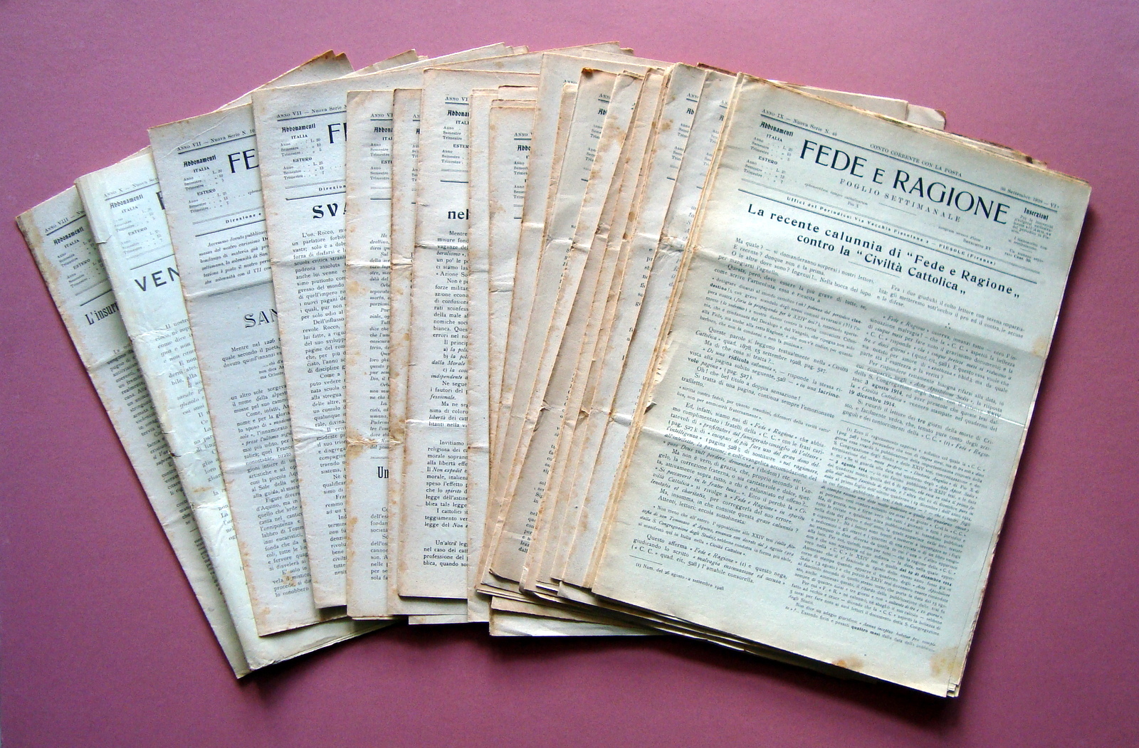 Fede e Religione 26 numeri 1926-27-28 RARO settimanale cattolico integralista