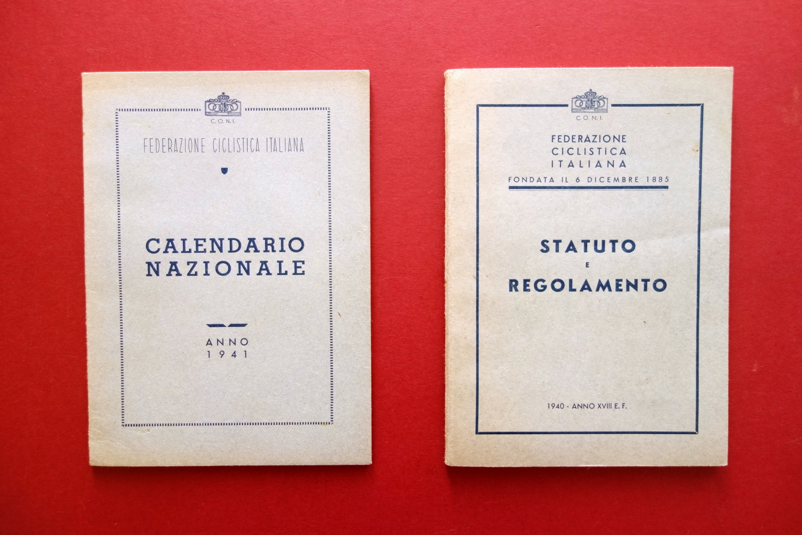 Federazione Ciclistica Italiana CONI Statuto e Regolamento Calendario 1940 1941