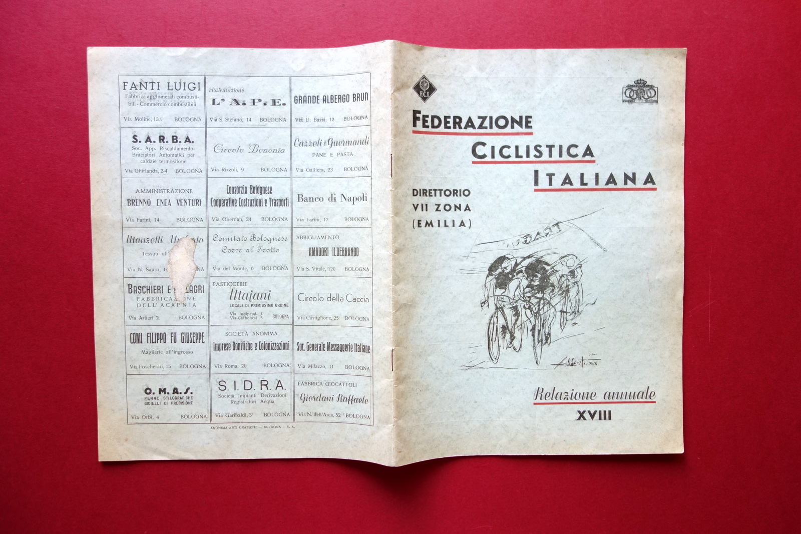 Federazione Ciclistica Italiana Relazione Annuale 1940 Direttorio Emilia
