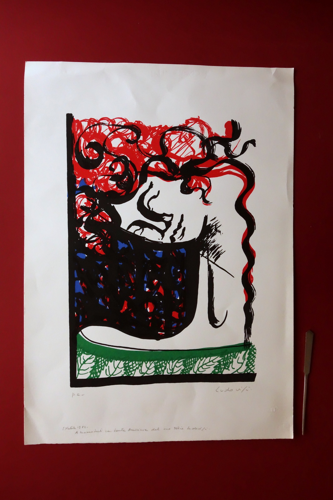 Felice Ludovisi Serigrafia Originale il Volto Il Labirinto Roma 1982 …