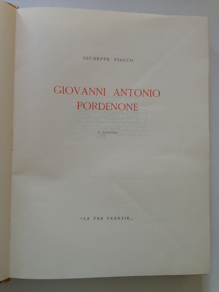 FIOCCO GIUSEPPE IL PORDENONE PADOVA LE TRE VENEZIE 1943