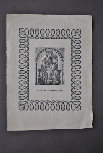 Foglio Popolare Devozione Incisione Maria di Montenero Santuario Livorno 1800