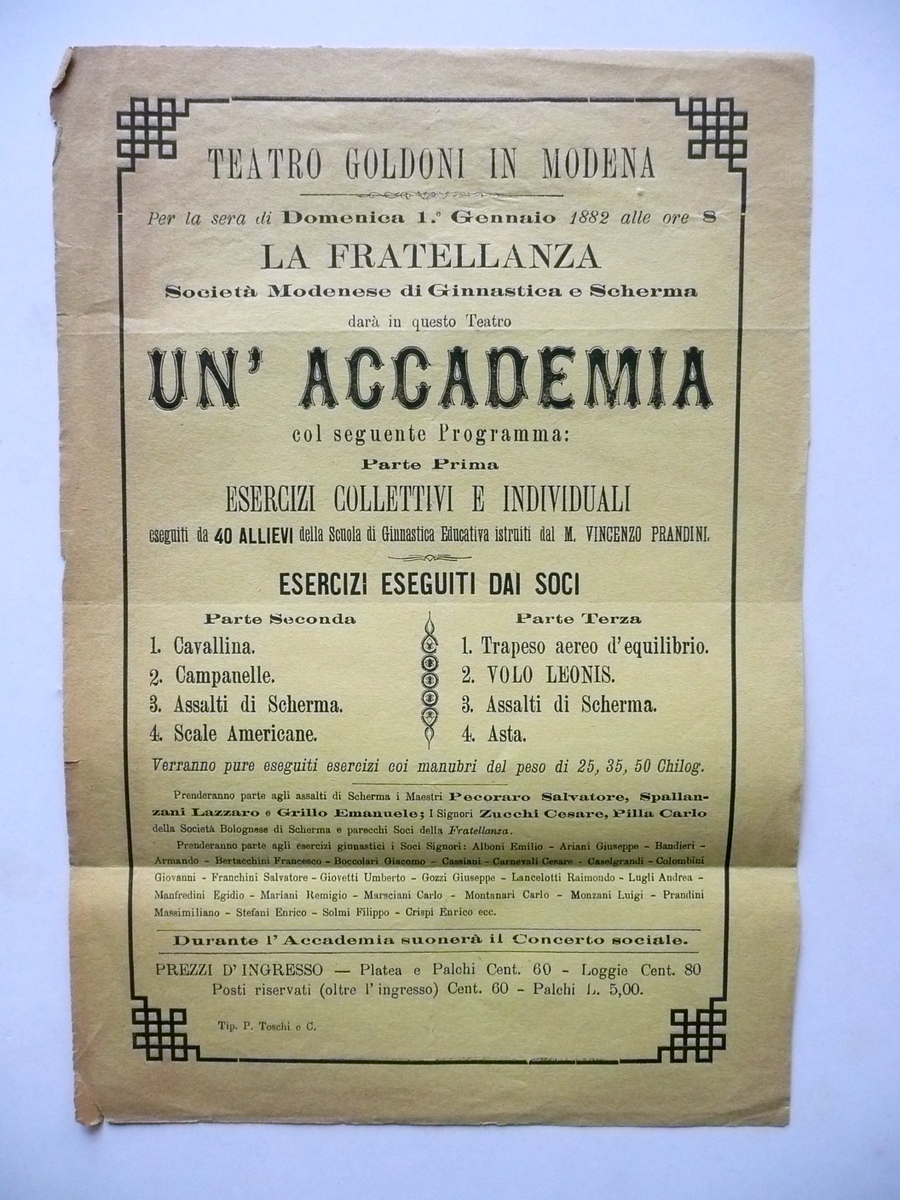 Foglio Volante La Fratellanza Modena Un'Accademia Volo Leonis Trapeso Aereo …