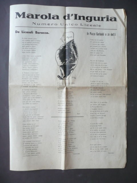 Foglio Volante Manifesto Goliardia Marola Inguria Numero Unico Parma 1935