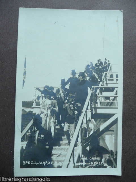 Foto Cartolina Spezia 1913 Reali Savoia Navi Varo Andrea Doria …