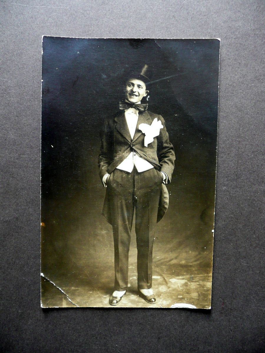 Fotocartolina Attore Clown Spettacolo Anni '20 Viaggiata
