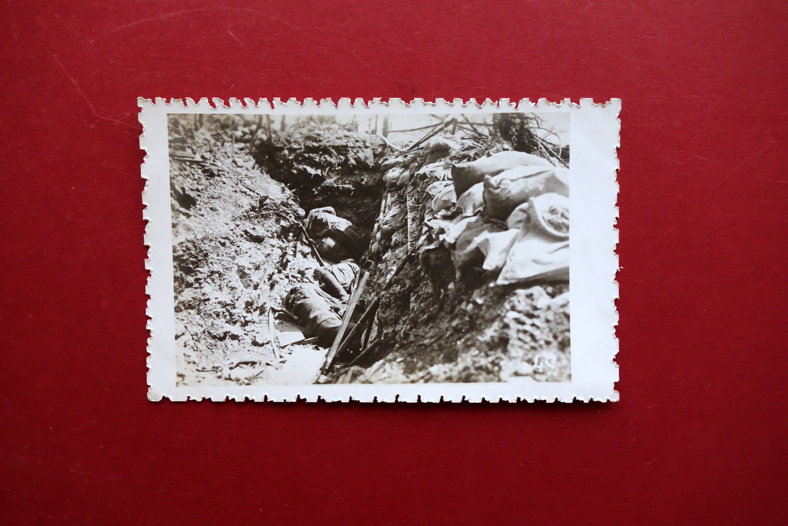 Fotocartolina Originale WW1 1∞Guerra Mondiale Trincee del Vodige Soldati Caduti