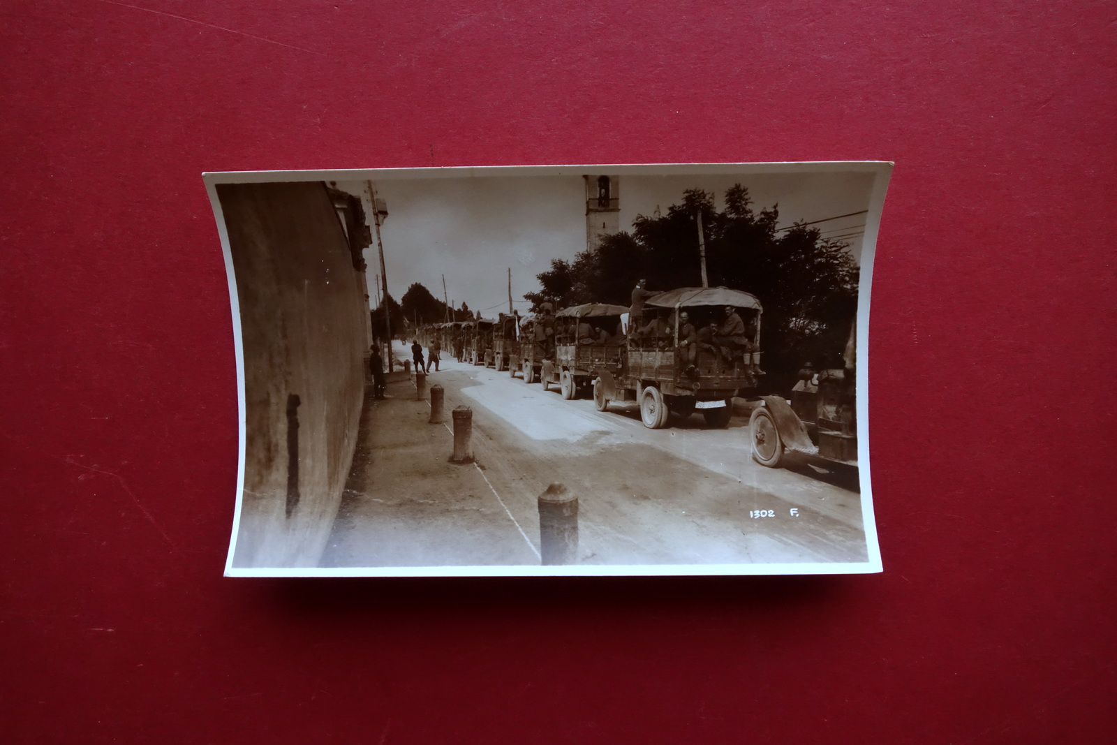 Fotocartolina Originale WW1 Colonna di Camion al Fronte Soldati 1∞ …