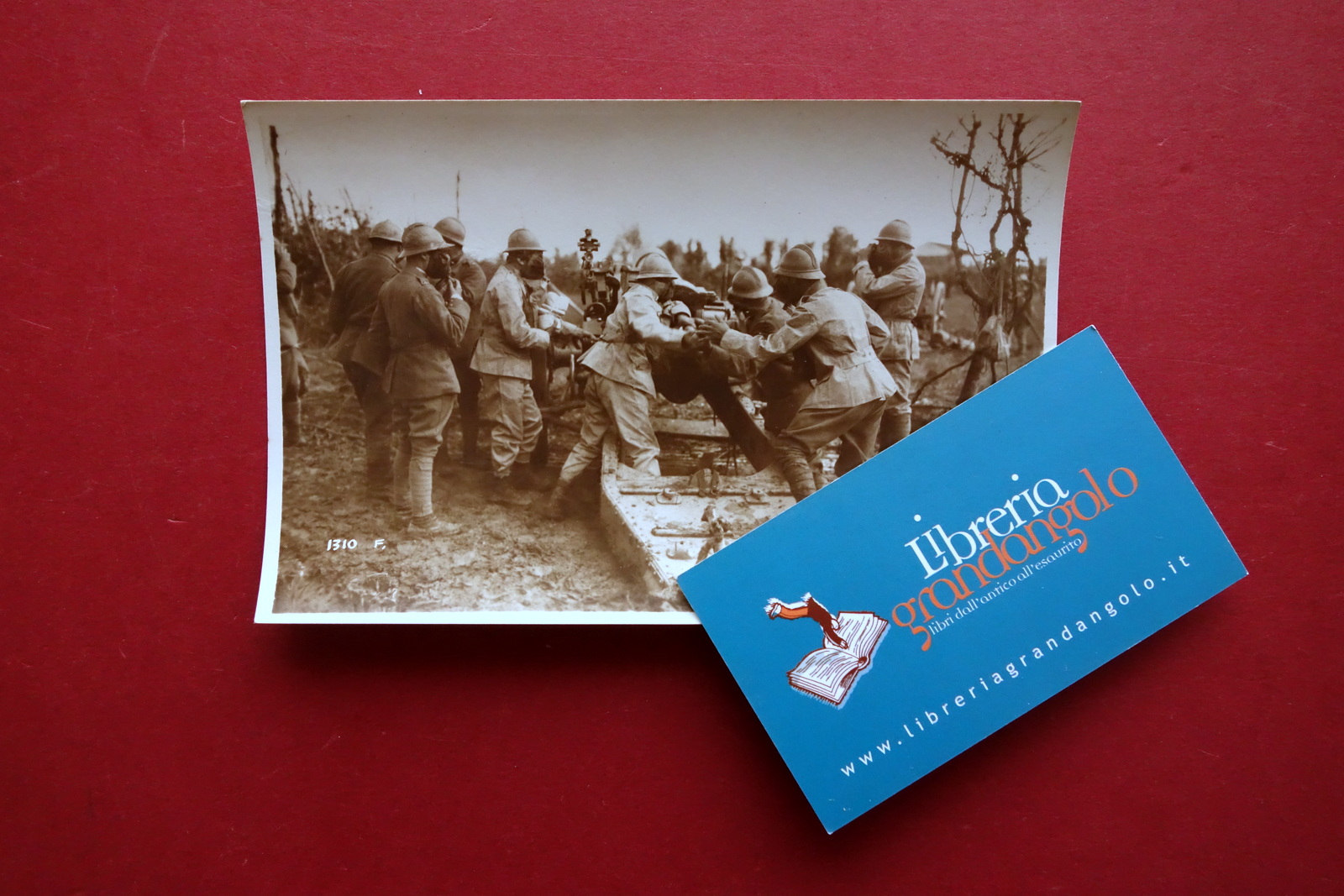 Fotocartolina Originale WW1 Esercito Italiano Artiglieria Caricamento di Cannone