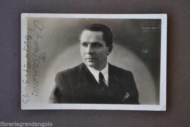 Fotografia Autografi Musica Lirica Tenore Alfonso Pravadelli Legnago Carpi 1933