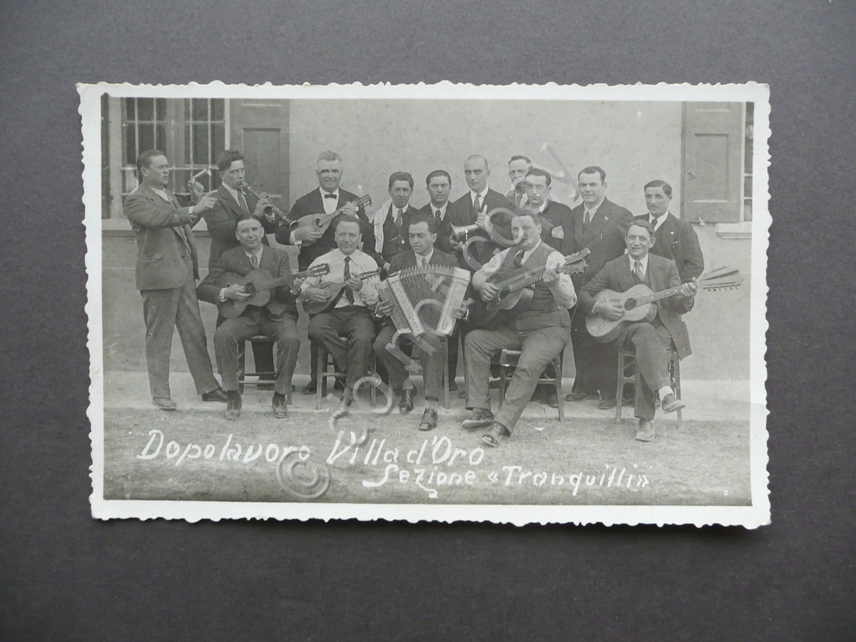 Fotografia Dopolavoro Villa d'Oro Sezione Tranquilli Banda Musicale Modena 1930