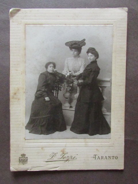 Fotografia Epoca Tozzi Taranto Puglia Tre Donne 1911