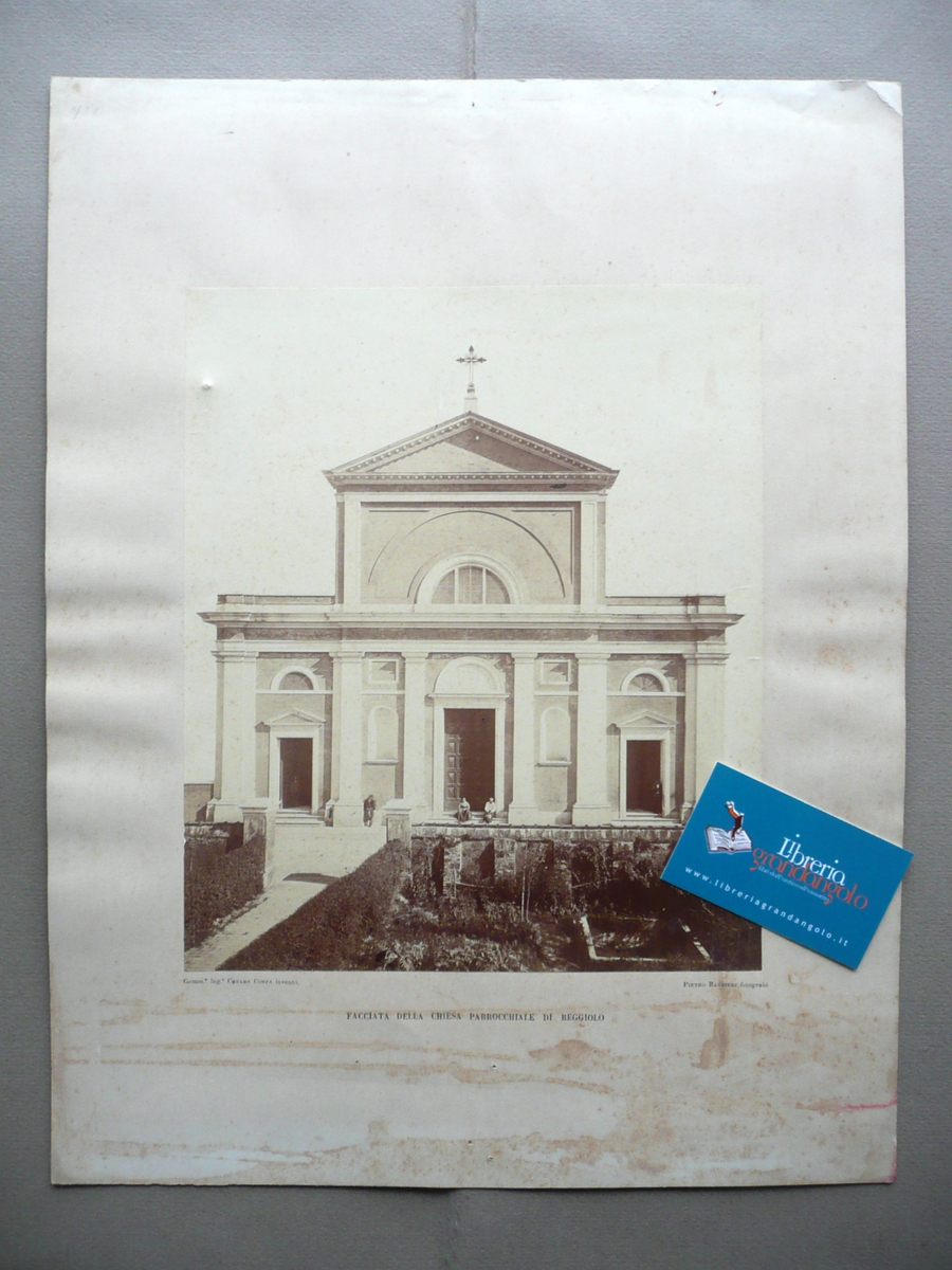 Fotografia Facciata Chiesa Parrocchiale di Reggiolo Fine '800 Costa Barbieri
