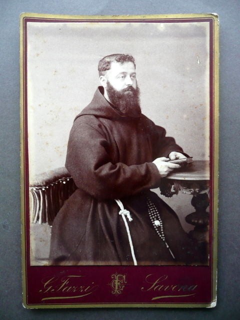 Fotografia Frate Cappuccino Stabilimento Fazzi Savona Fine Ottocento Religione