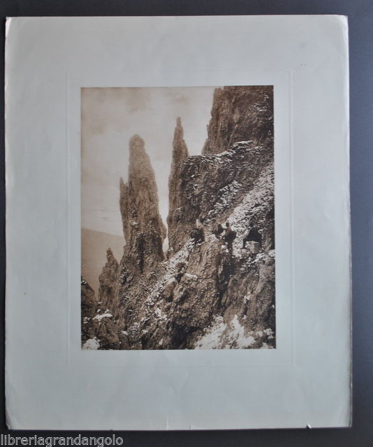 Fotografia Incisione Originale Animata Alpinismo Montagna Dolomiti primi 1900 3