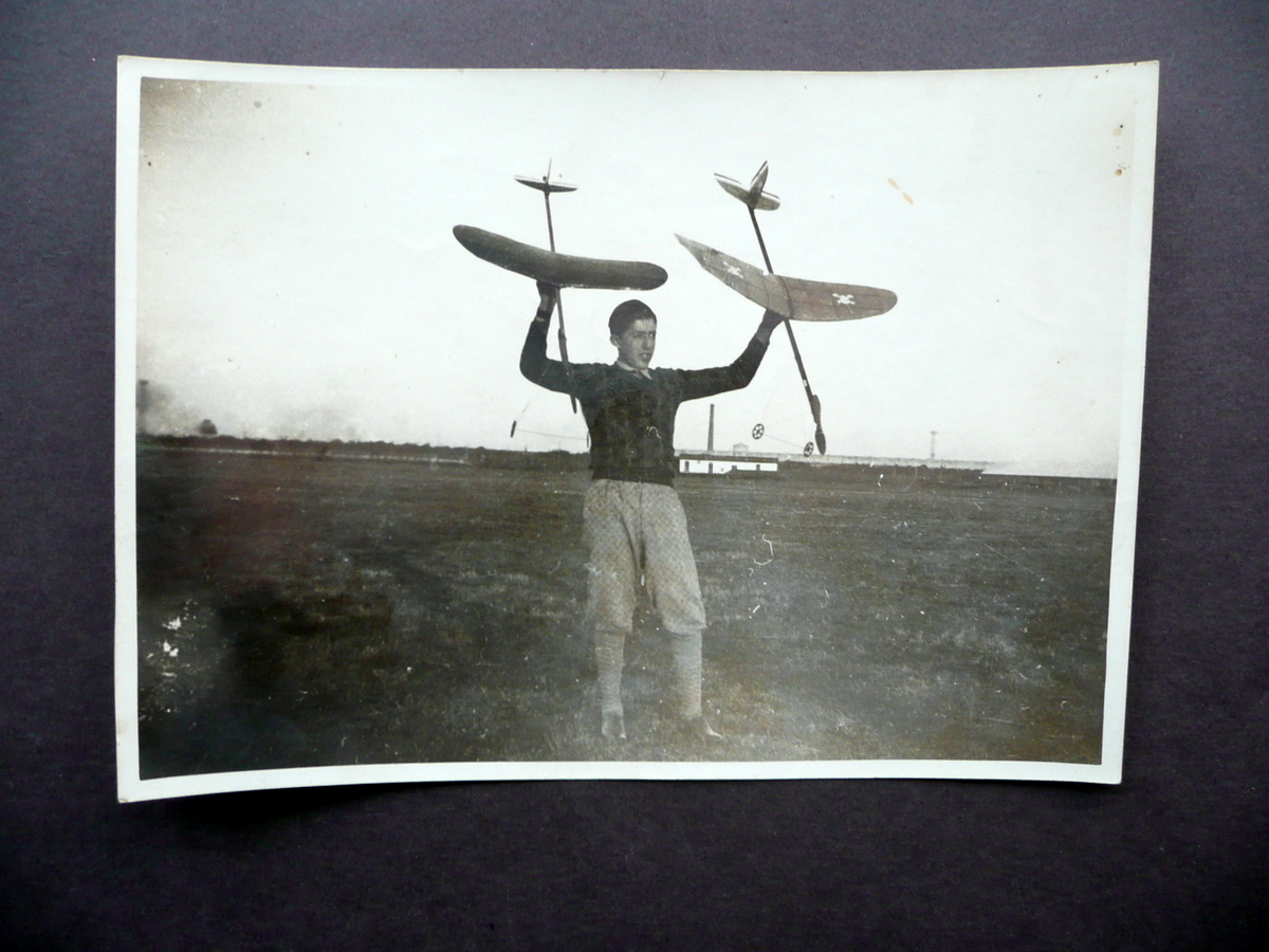 Fotografia Originale Aeromodellismo Aeroplani Animata Anni '30 '40 Novecento