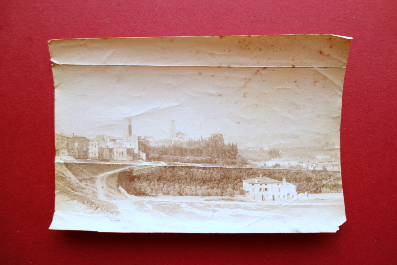 Fotografia Originale Bassano Veduta Fine Ottocento