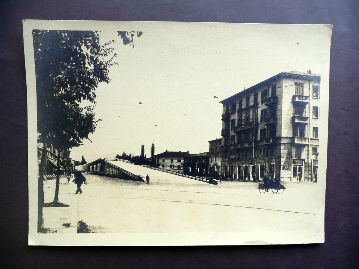 Fotografia Originale Cavalcavia Vecchio Corso Vittorio Emanuele Bandieri Modena