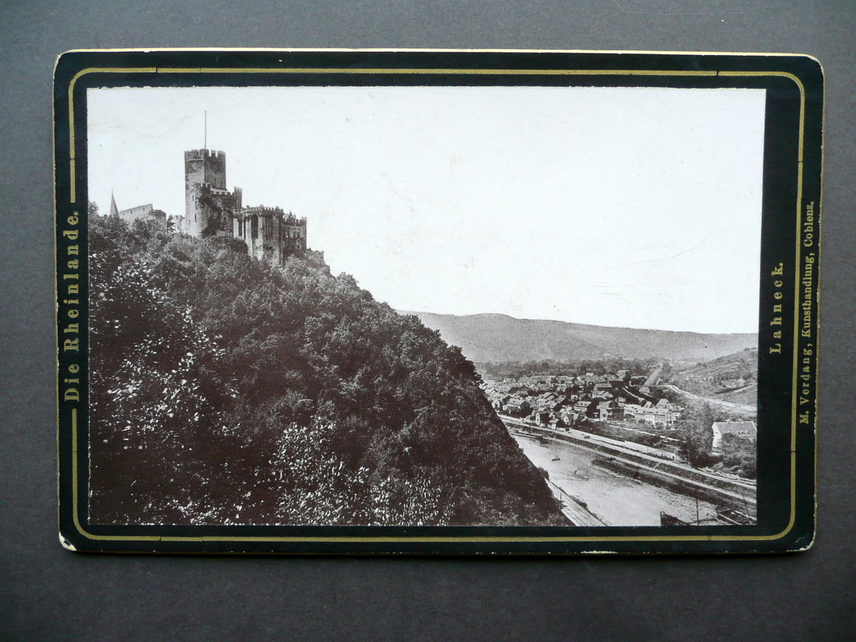 Fotografia Originale Die Rheinlande Lahneck Verdang Coblenz Fine '800 Castello