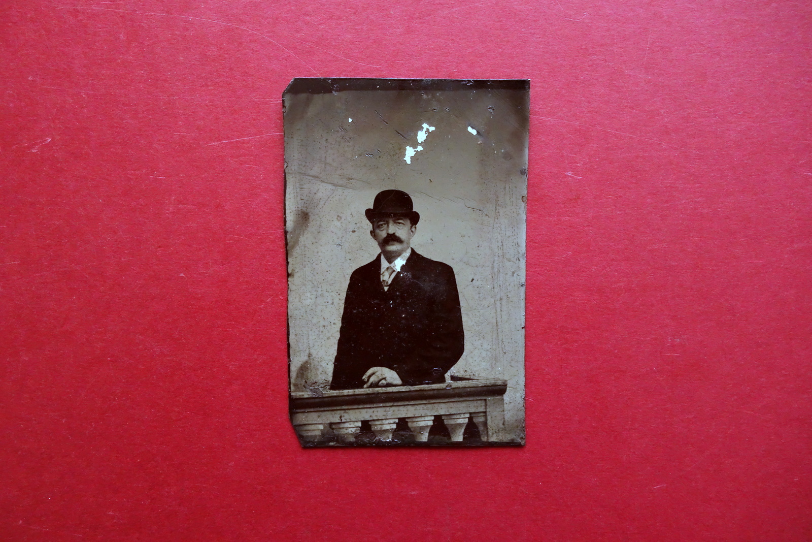 Fotografia Originale Ferrotipo Ferrotipia Uomo in Abiti Civili 1850-70ca.