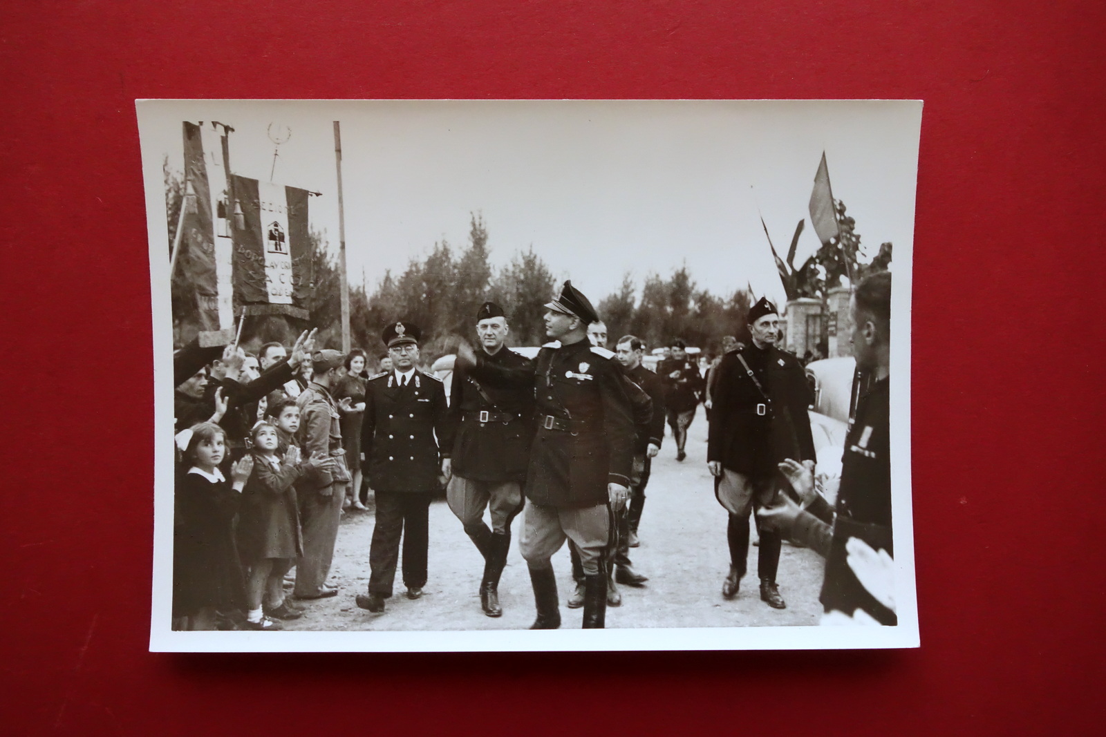 Fotografia Originale Modena Sfilata Ventennio Labaro Dopolavoro Sacca Bandieri