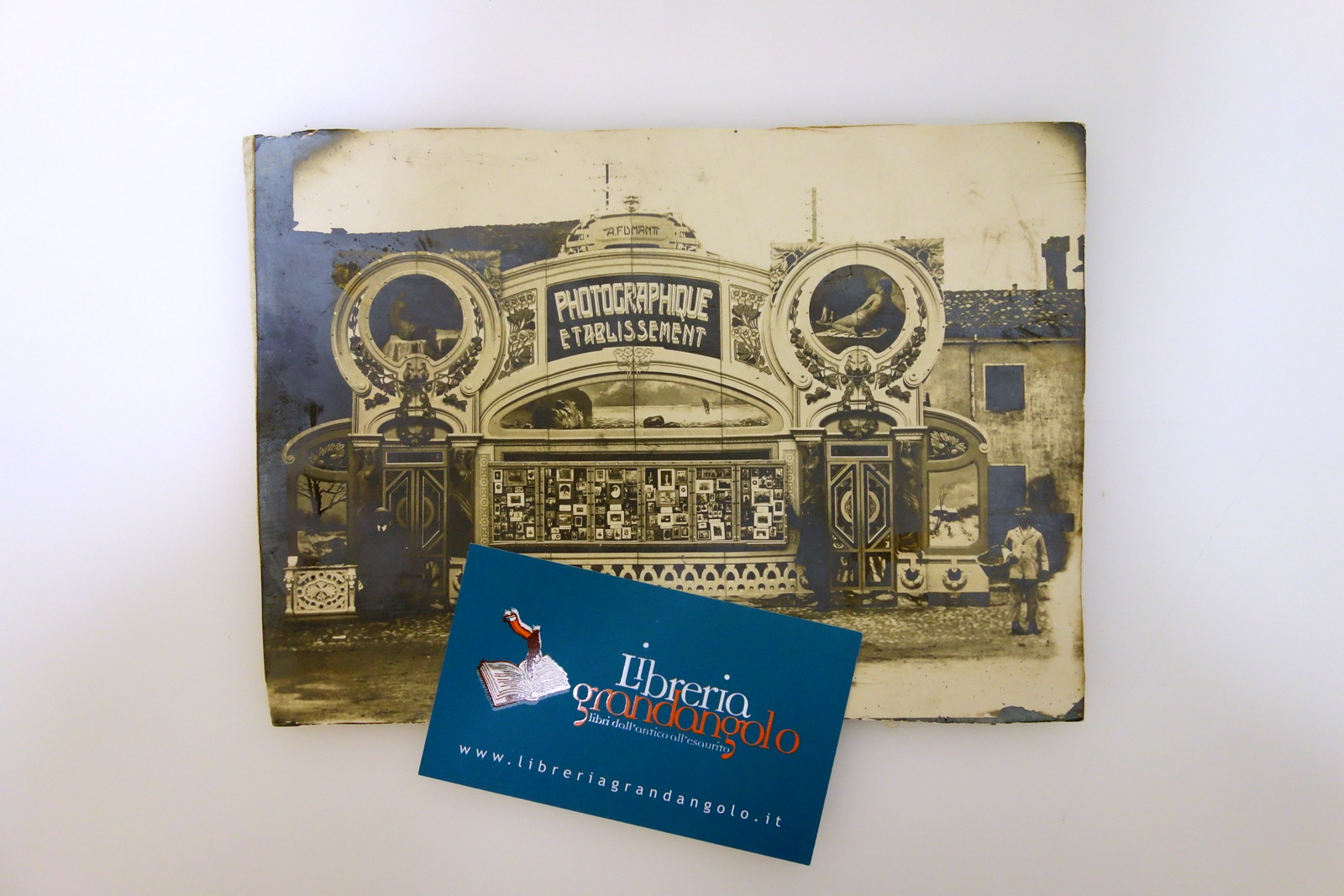 Fotografia Originale Padiglione Fotografico Ambulante Liberty Primo '900 Unica