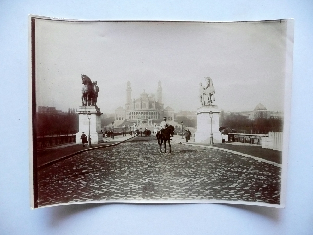 Fotografia Originale Parigi Trocadero Ponte d'Ilena 1904 Animata Storia Locale