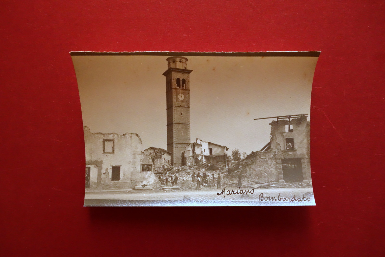 Fotografia Originale WW1 1∞ Guerra Mondiale Mariano Bombardato