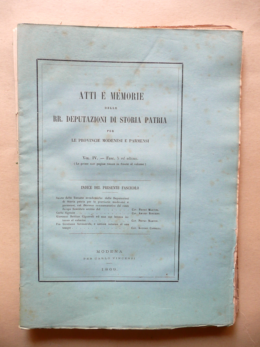 Fra Girolamo Savonarola Notizie al suo Tempo Atti Dep. Storia …