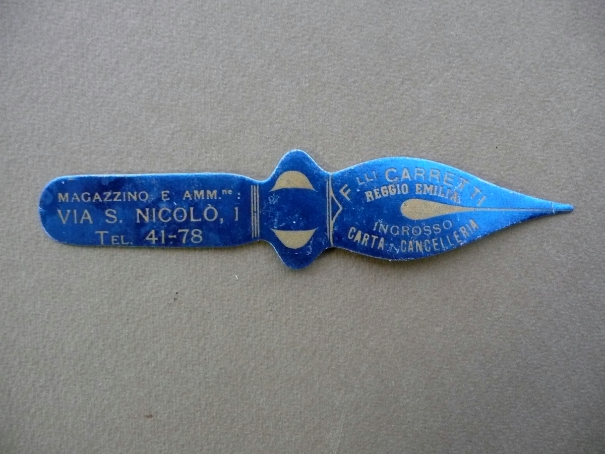 Fratelli Carretti Reggio Emilia Segnalibro Pubblicit‡ Cancelleria '900