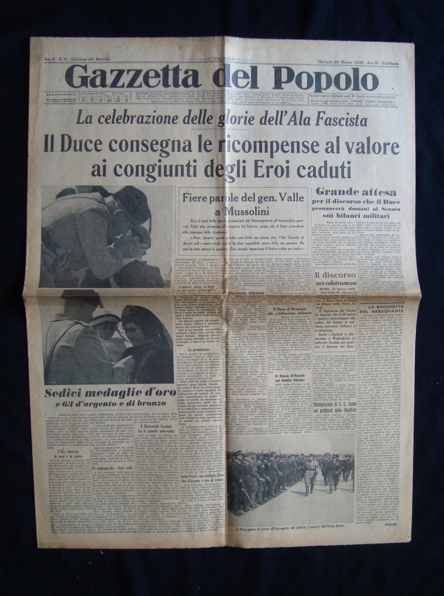 Gazzetta del Popolo Anno 91 N 75 28 Marzo 1938 …