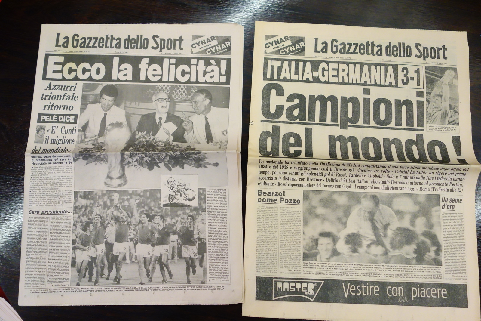 GAZZETTA DELLO SPORT ITALIA CAMPIONI DEL MONDO MONDIALI CALCIO 1982 …