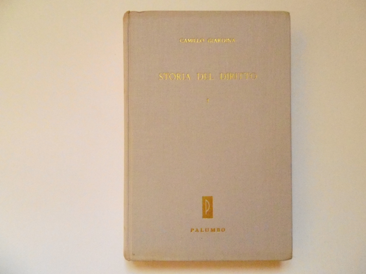 Giardina Camillo Storia del Diritto Palumbo 1963 primo volume