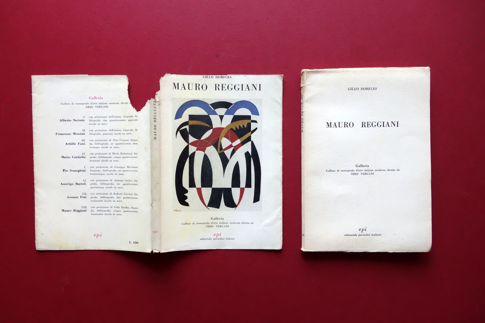 Gillo Dorfles Mauro Reggiani Galleria Orio Vergani EPI Milano 1952