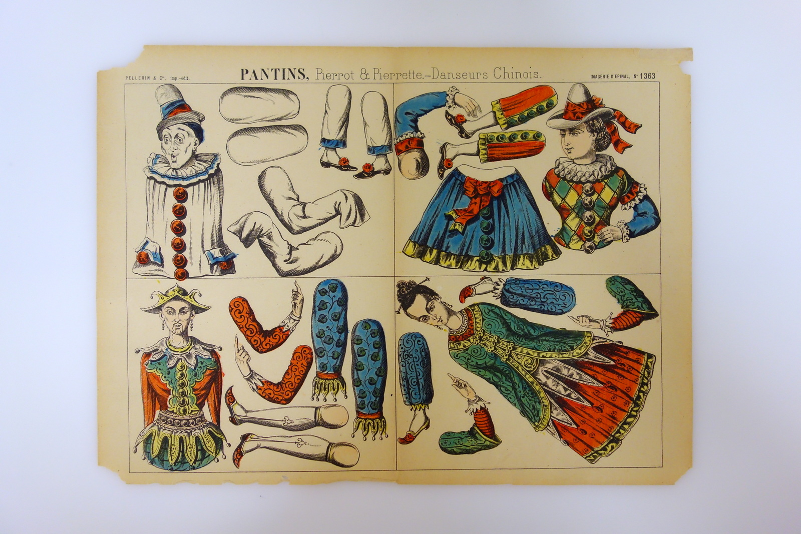 Gioco da Ritagliare Pantins Pierrot er Pierrette Danseurs Imegerie Epinal …