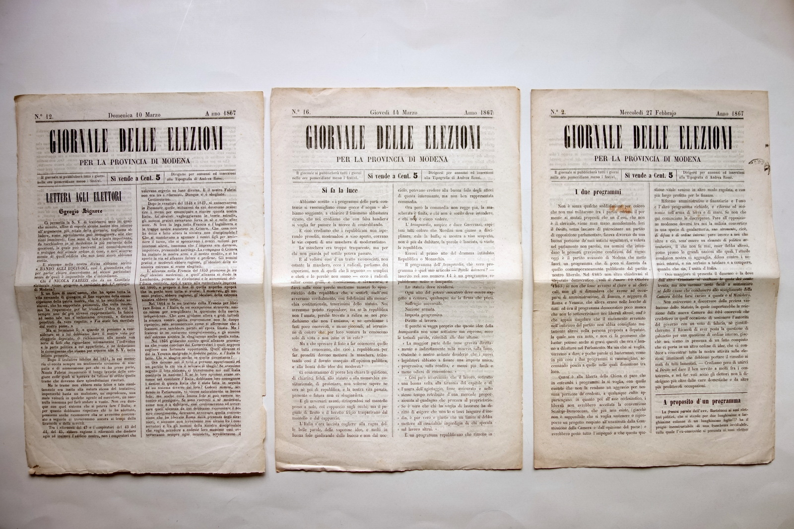 Giornale delle Elezioni per la Provincia di Modena 3 Numeri …