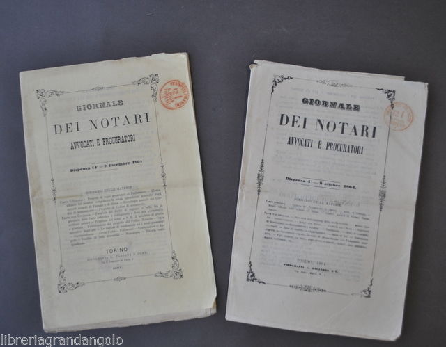 Giornale Notaio Avvocati Procuratori Leggi Parlamento Toscana Archivi 1864