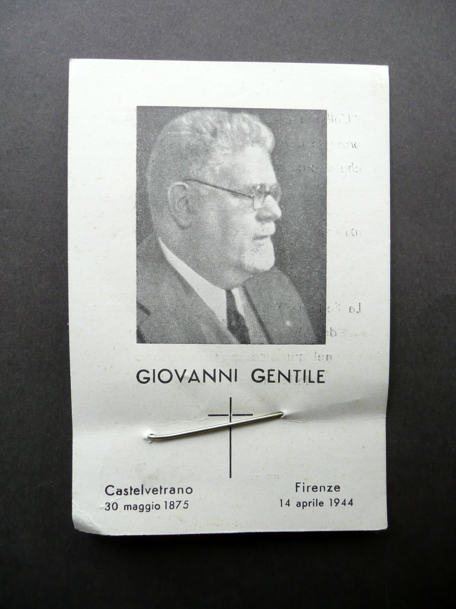 Giovanni Gentile Commemorazione MSI Firenze 1959 Ventennio Castelvetrano PNF