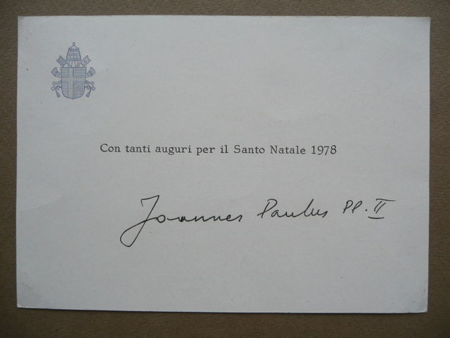Giovanni Paolo II Papa Cartoncino Auguri Natale 1978 Wojtyla firma …