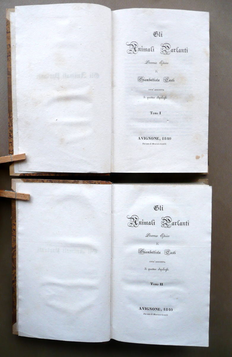 Gli Animali Parlanti Poema Epico Giambattista Casti Gentili 1840 2 …