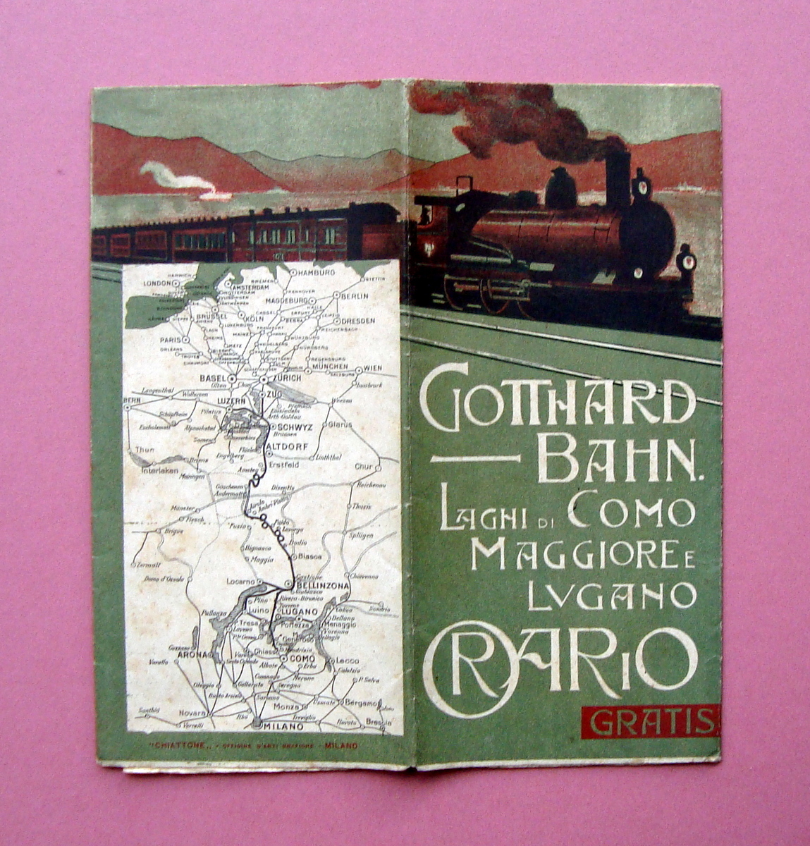 Gottard Bahn 1905 Laghi Como Maggiore Lugano orario e bella …